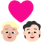 Couple with Heart- Person- Person- Medium-Light Skin Tone- Light Skin Tone emoji on Microsoft